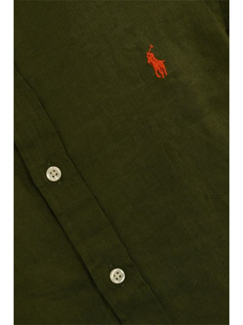 Camicia button-down in lino New Oliva POLO RALPH LAUREN | 710968915006